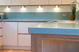 Work surface incorporating Nulife de-leaded glass