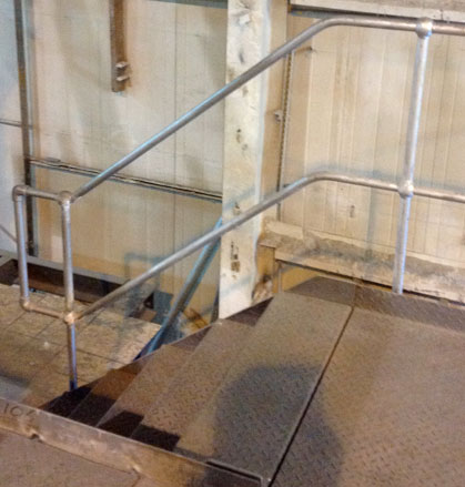 Handrails have been installed as well the steel work receiving a coat of heat resistant paint
