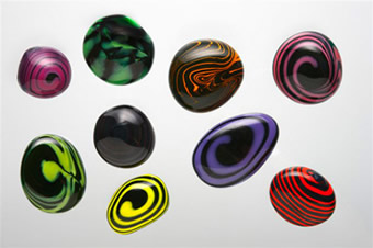 Recycled Paperweights with Colour Trails